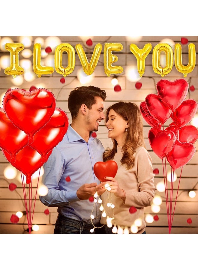 Romantic Valentine's Day Decoration Set, Romantic Wedding Heart Helium Balloons, 500 Rose Petals for Wedding, Party, Valentine's Day, Decorations for Men Women - Image 4